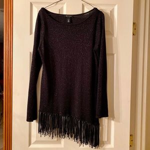 WHBM Black & Metallic Evening Top